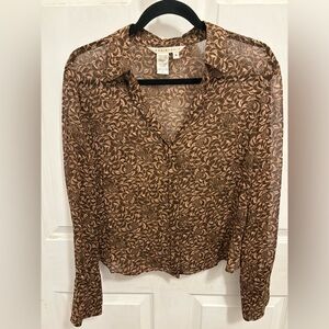 Vintage Max Studio Floral Silk Sheer Blouse